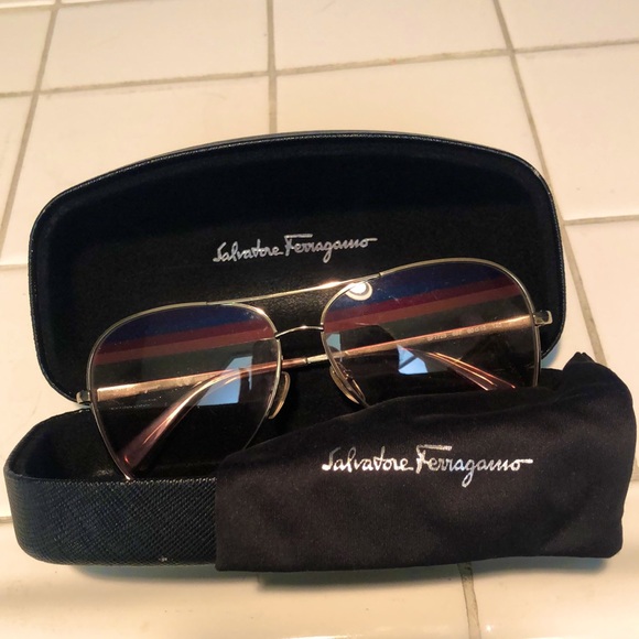 Ferragamo A07 Aviator Gradient Sunglasses - Picture 1 of 5